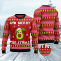 FUNSTUFFPRINT Avo Merry Christmas Ugly Christmas Sweater, Christmas Sweatshirt Gift for Man Women Ugly Sweater