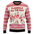FUNSTUFFPRINT Flamingo Flamingle All The Ways Ugly Christmas Sweater, Christmas Sweatshirt Gift for Man Women Ugly Sweater