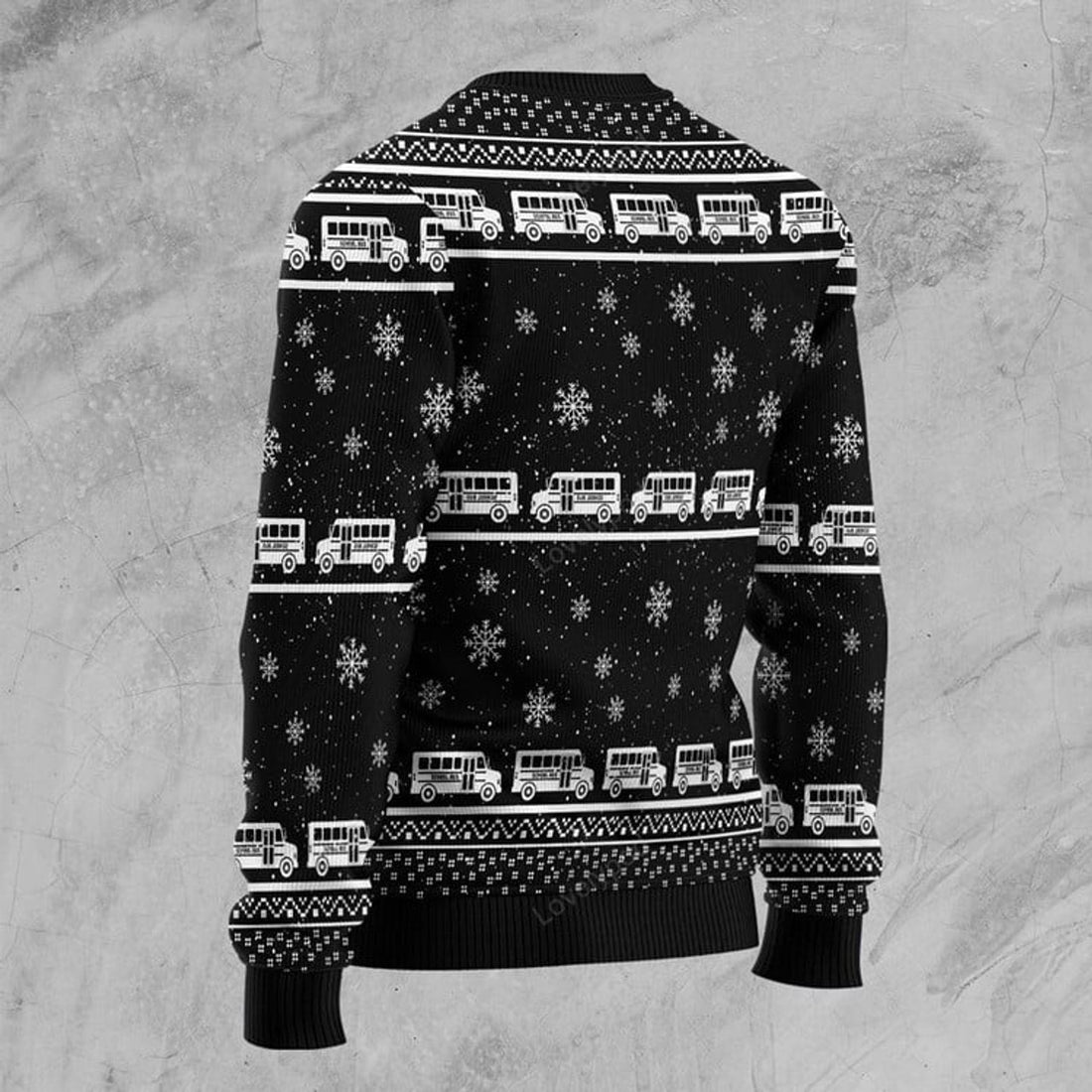 FUNSTUFFPRINT School Bus All Day Ugly Christmas Sweater, Christmas Sweatshirt Gift for Dog lover Ugly Sweater