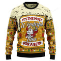 FUNSTUFFPRINT Christmas Most Wonderful Time For Beer Ugly Christmas Sweater Ugly Sweater