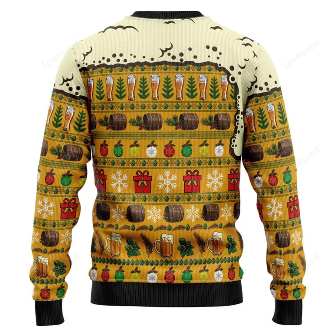 FUNSTUFFPRINT Christmas Most Wonderful Time For Beer Ugly Christmas Sweater Ugly Sweater
