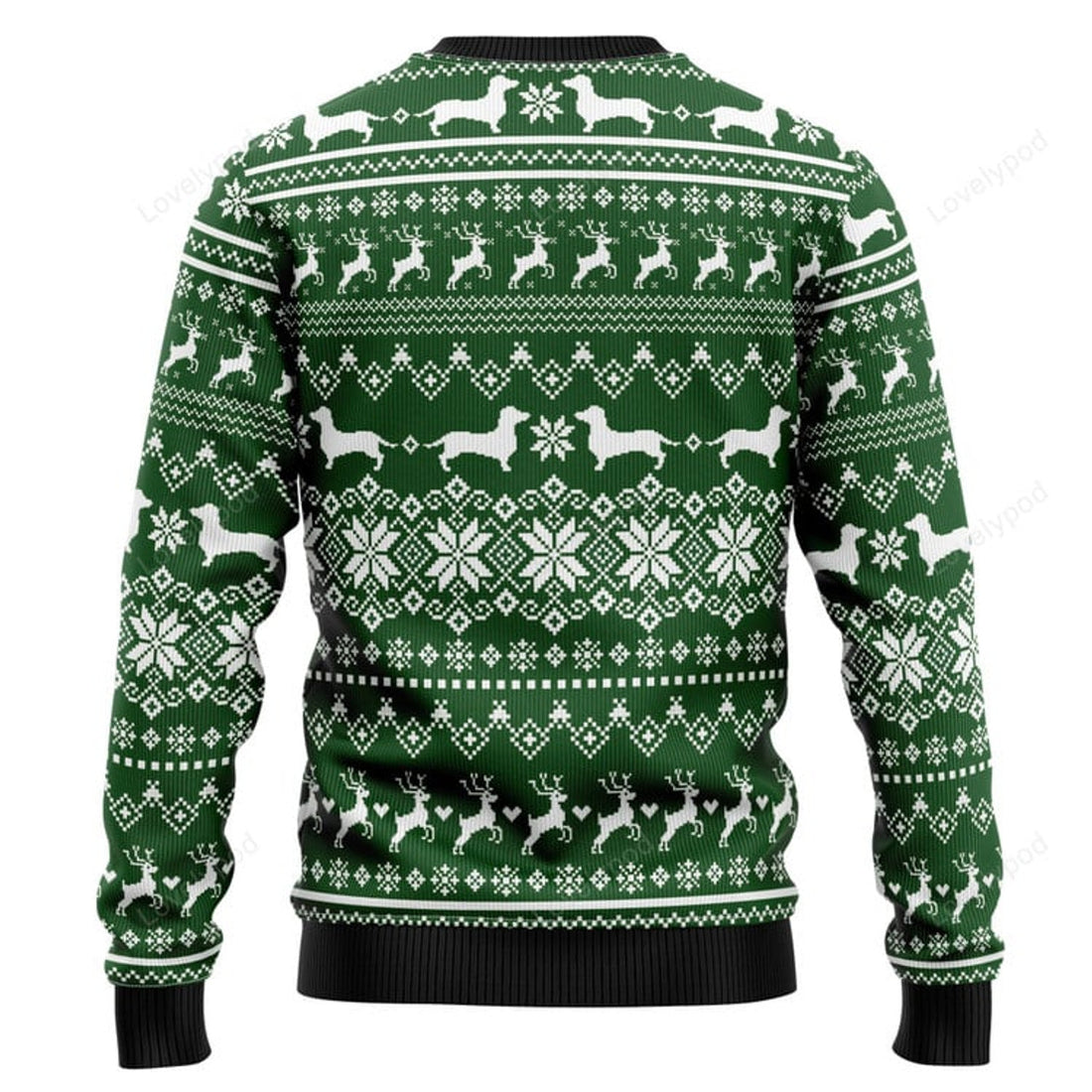 FUNSTUFFPRINT Dachshund Weiner Wonderland Ugly Christmas Sweater, Funny christmas sweatshirt for men and women Ugly Sweater