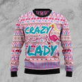 FUNSTUFFPRINT Flamingo Pink Flamingo Lady Ugly Christmas Sweater for men and women Ugly Sweater