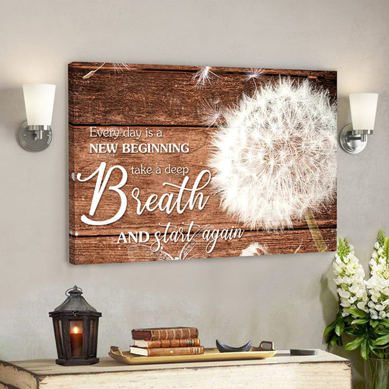 Every Day Is A New Beginning Take A Deep Breath And Start Again - Christian Canvas Wall Art - Scripture Canvas Wall Art 