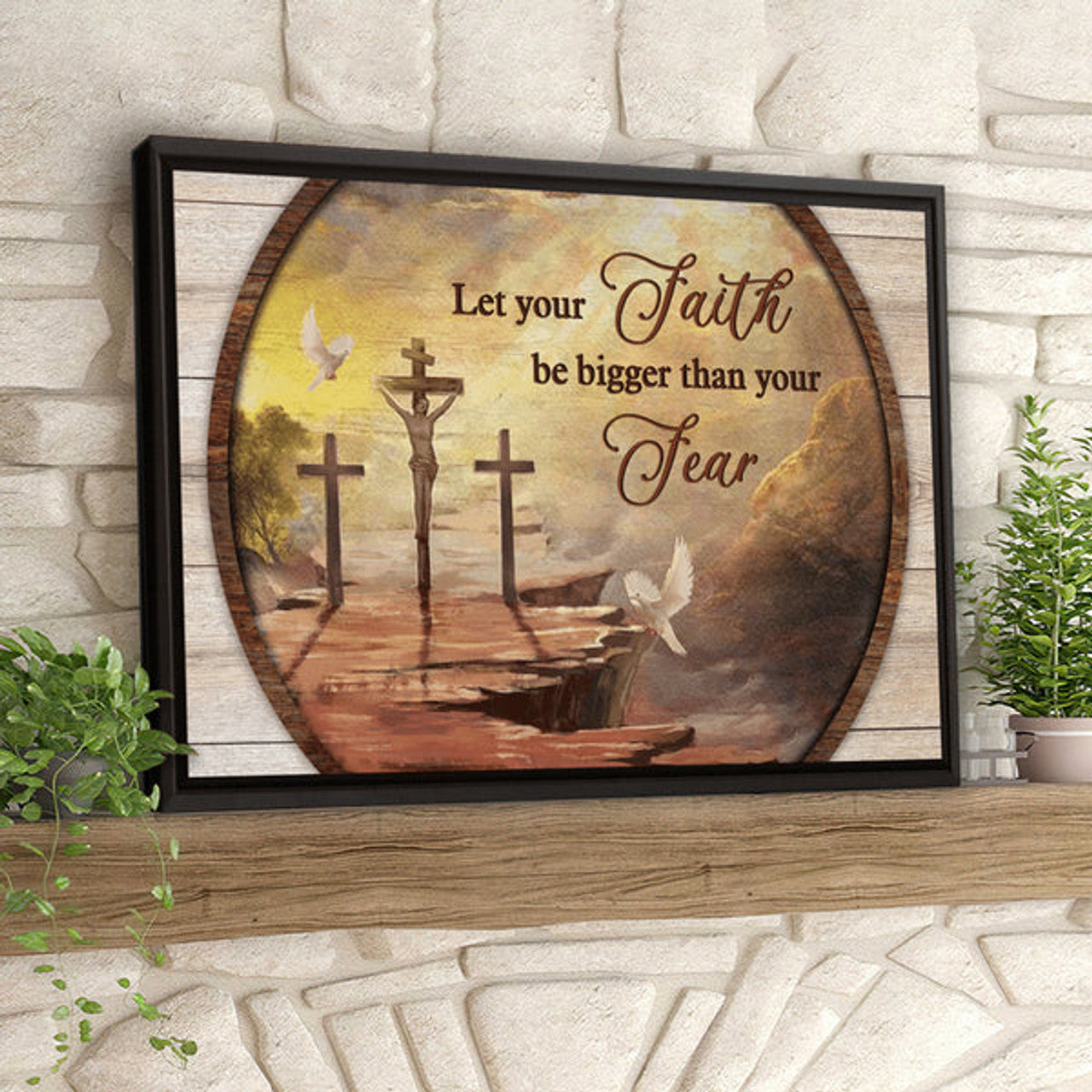 Cross And Dove - Let You Faith Be Bigger Than Your - Jesus Pictures - Christian Canvas Prints - Faith Canvas - Bible Verse Canvas 