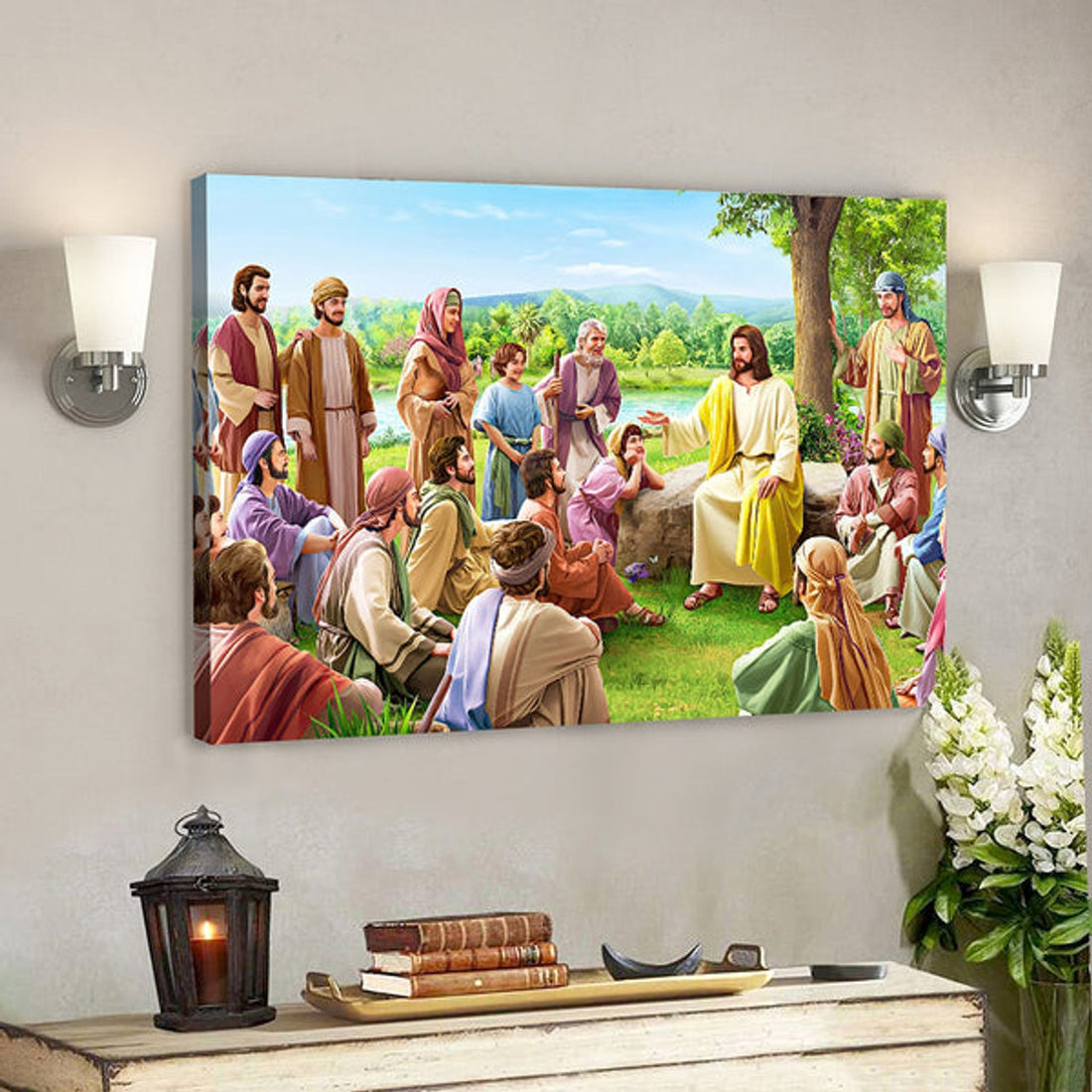 Jesus Preaching - Jesus Pictures - Jesus Canvas Poster - Jesus Wall Art - Christ Pictures - Faith Canvas - Gift For Christian 