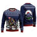 FUNSTUFFPRINT Christmas I Party With Sasquatch Camping Knitting Ugly Christmas Sweater For Men & Women Ugly Sweater