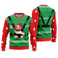 FUNSTUFFPRINT Jesus Baby Funny Red Green Christmas Sweaters For Men & Women Ugly Sweater