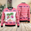 FUNSTUFFPRINT Mele Kalikimaka Flamingo Ugly Christmas Sweater For Men & Women Ugly Sweater