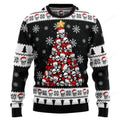 FUNSTUFFPRINT Skull Pine Tree Ugly Christmas Sweater For Men & Women Ugly Sweater
