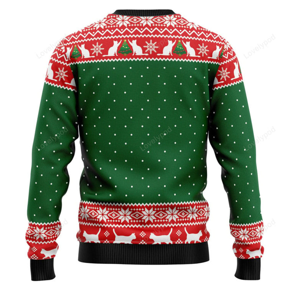 FUNSTUFFPRINT Skull Black Cat Drink Coffee Ugly Christmas Sweater, Xmas Lover Ugly Sweatshirt, Gift For Christmas Lover, Christmas Sweater Ugly Sweater