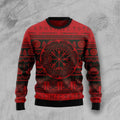 FUNSTUFFPRINT Viking Vegvisir Ugly Christmas Sweater, Xmas Lover Ugly Sweatshirt, Gift For Christmas Lover, Christmas Sweater Ugly Sweater