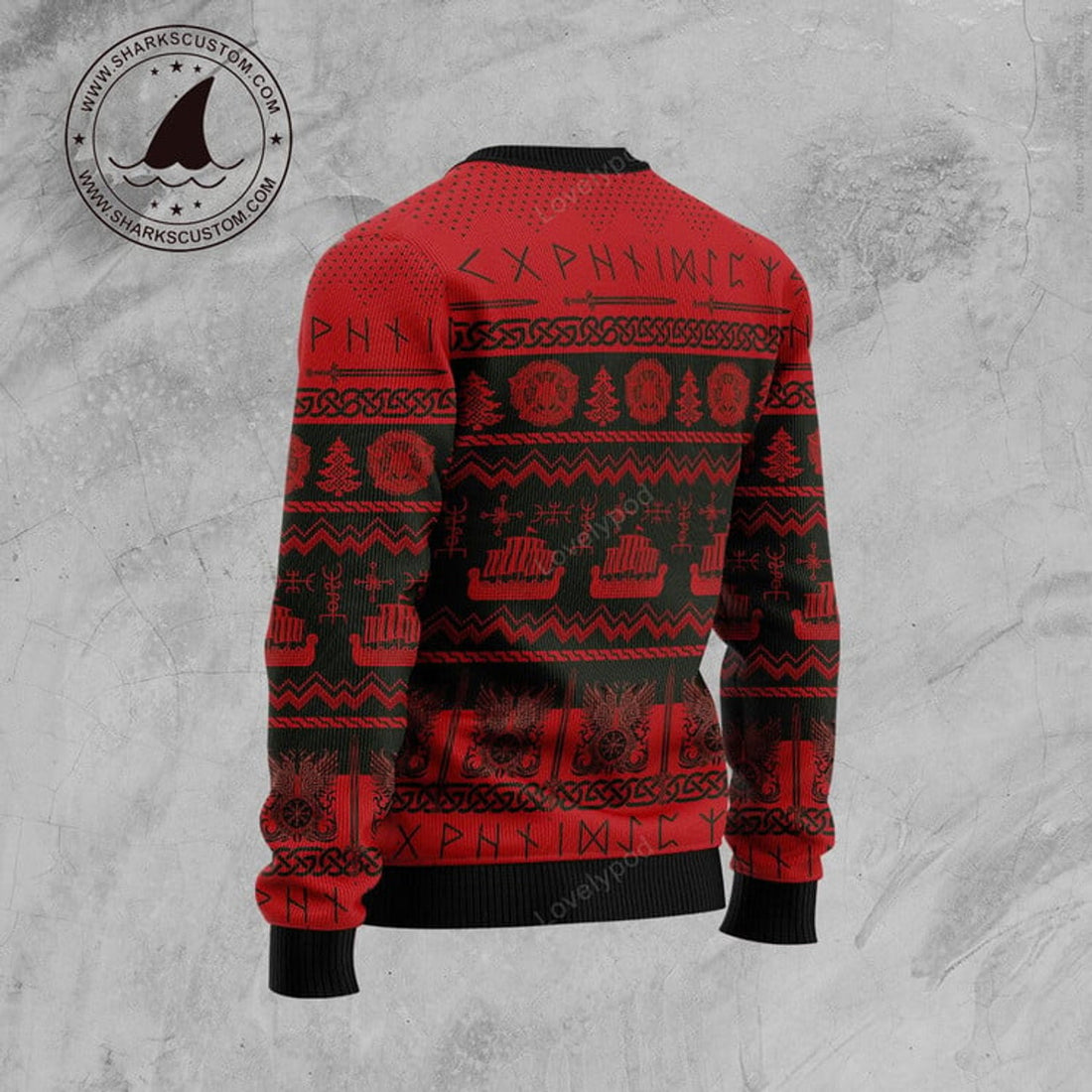 FUNSTUFFPRINT Viking Vegvisir Ugly Christmas Sweater, Xmas Lover Ugly Sweatshirt, Gift For Christmas Lover, Christmas Sweater Ugly Sweater