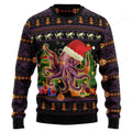FUNSTUFFPRINT Octopus Ornament Ugly Christmas Sweater, Xmas Lover Ugly Sweatshirt, Gift For Christmas Lover, Christmas Sweater Ugly Sweater