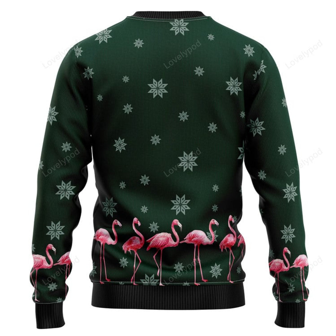 FUNSTUFFPRINT Flamingo Merry Flockin Christmas Ugly Christmas Sweater, Xmas Lover Ugly Sweatshirt, Gift For Christmas Lover, Christmas Sweater Ugly Sweater