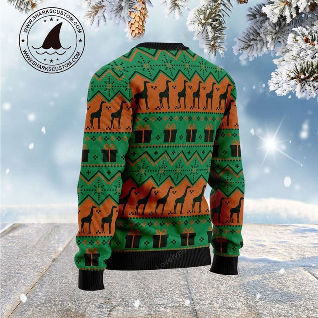 FUNSTUFFPRINT Christmas Tree Giraffe Ugly Christmas Sweater, Xmas Lover Ugly Sweatshirt, Gift For Christmas Lover, Christmas Sweater Ugly Sweater
