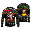 FUNSTUFFPRINT Most Wonderful Time A Beer With Christmas Santa Ugly Christmas Sweater For Men & Women Ugly Sweater