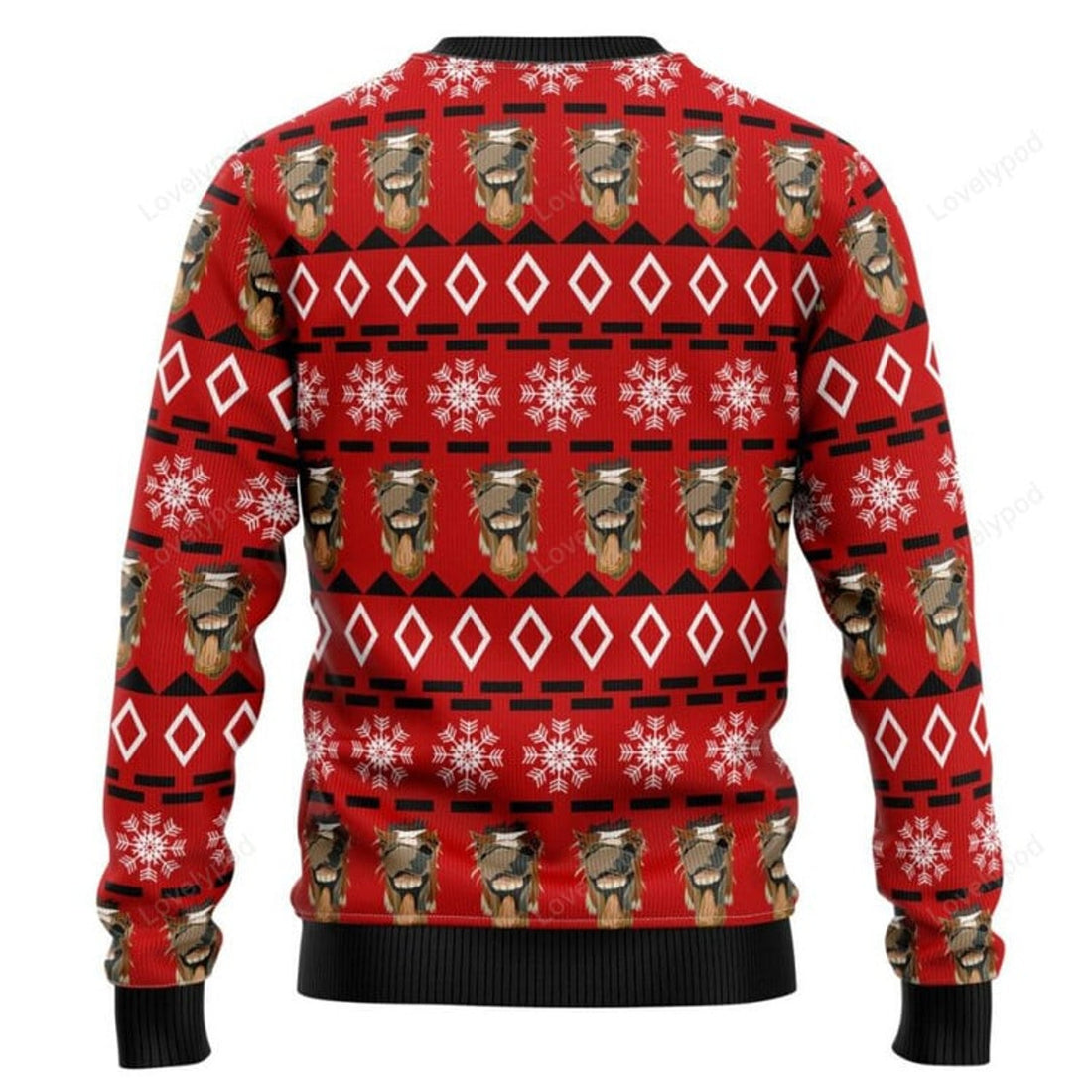 FUNSTUFFPRINT Funny Horse Christmas Ugly Christmas Sweater Ugly Sweater