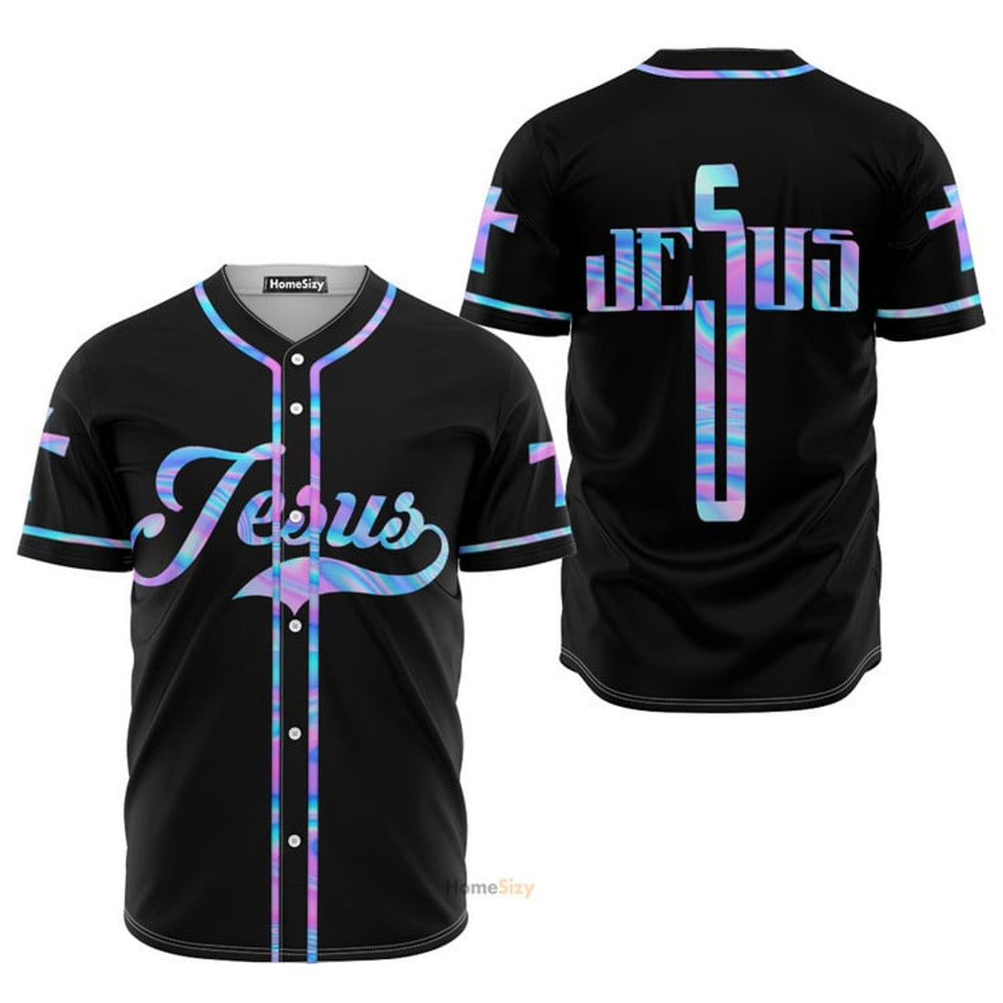 Jesus Hologram Cross - Baseball Jersey