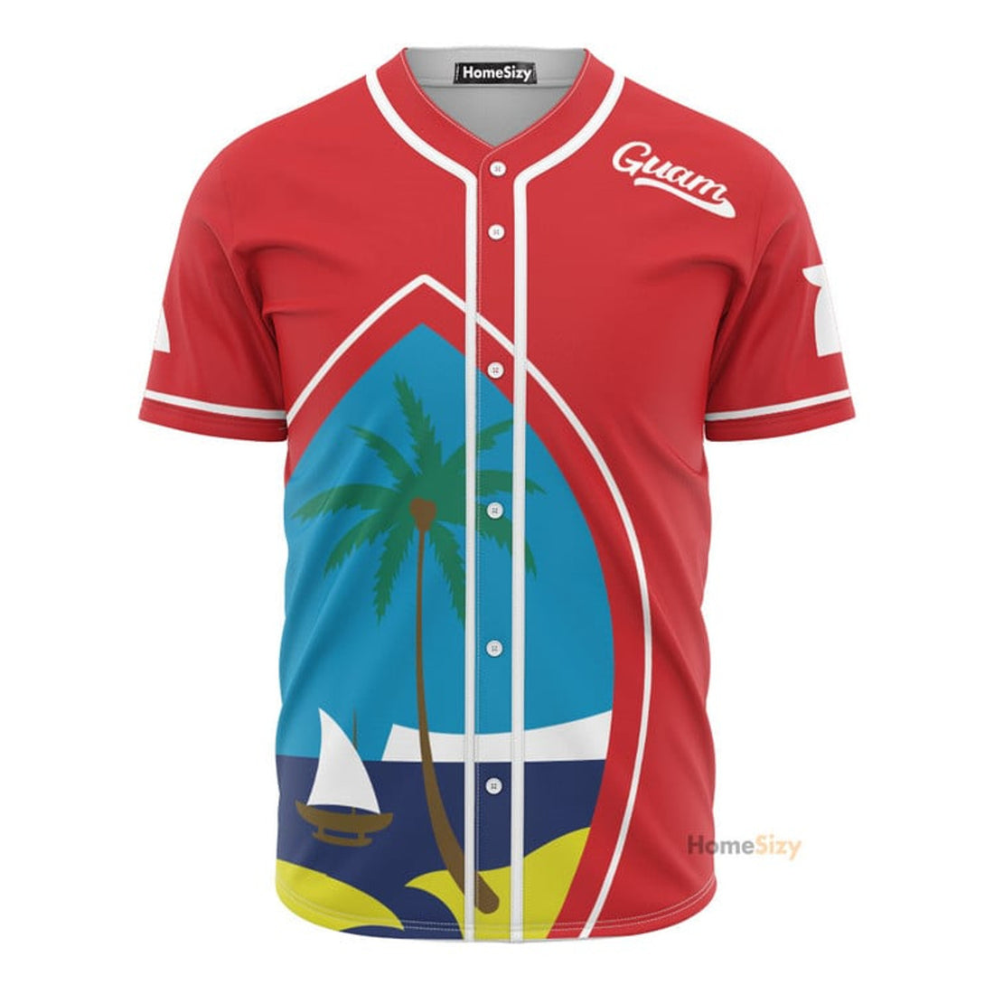 Guam Seal Red - Baseball Jersey