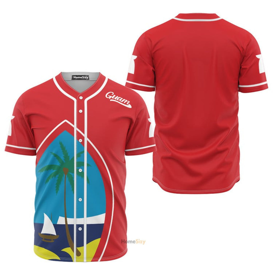 Guam Seal Red - Baseball Jersey