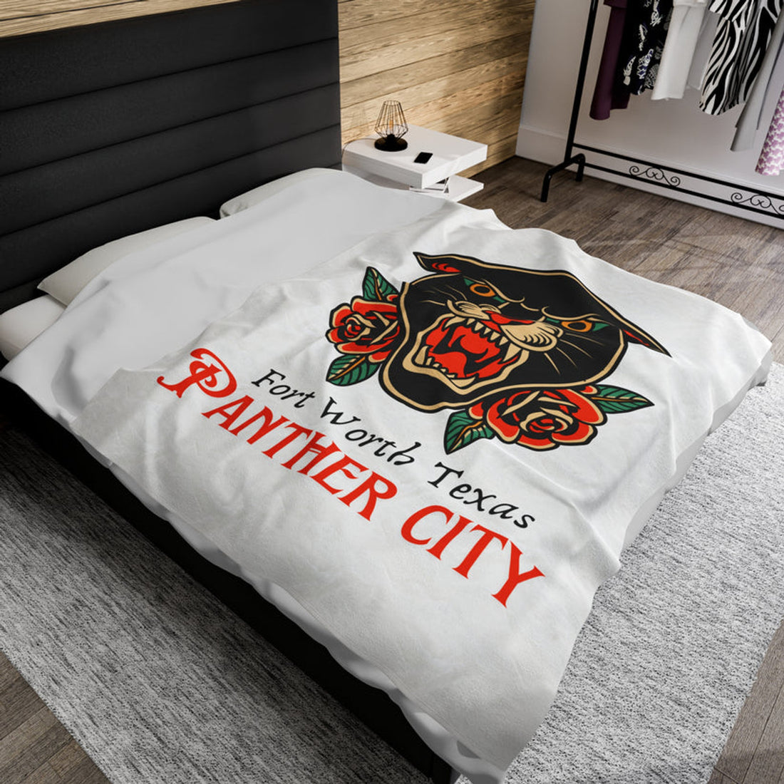 FUNSTUFFPRINT Panther City Velveteen Plush Blanket