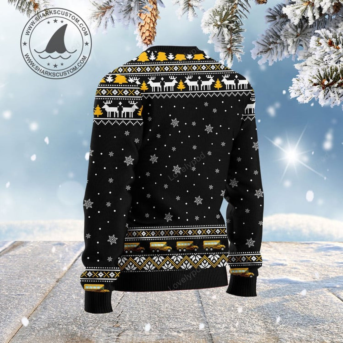 FUNSTUFFPRINT My sleigh broke so now i am a school bus driver Ugly Christmas Sweater Ugly Sweater