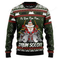 FUNSTUFFPRINT Drum Solo Ugly Christmas Sweater Ugly Sweater