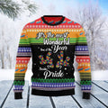 FUNSTUFFPRINT LGBT Beside Pride Ugly Christmas Sweater Ugly Sweater