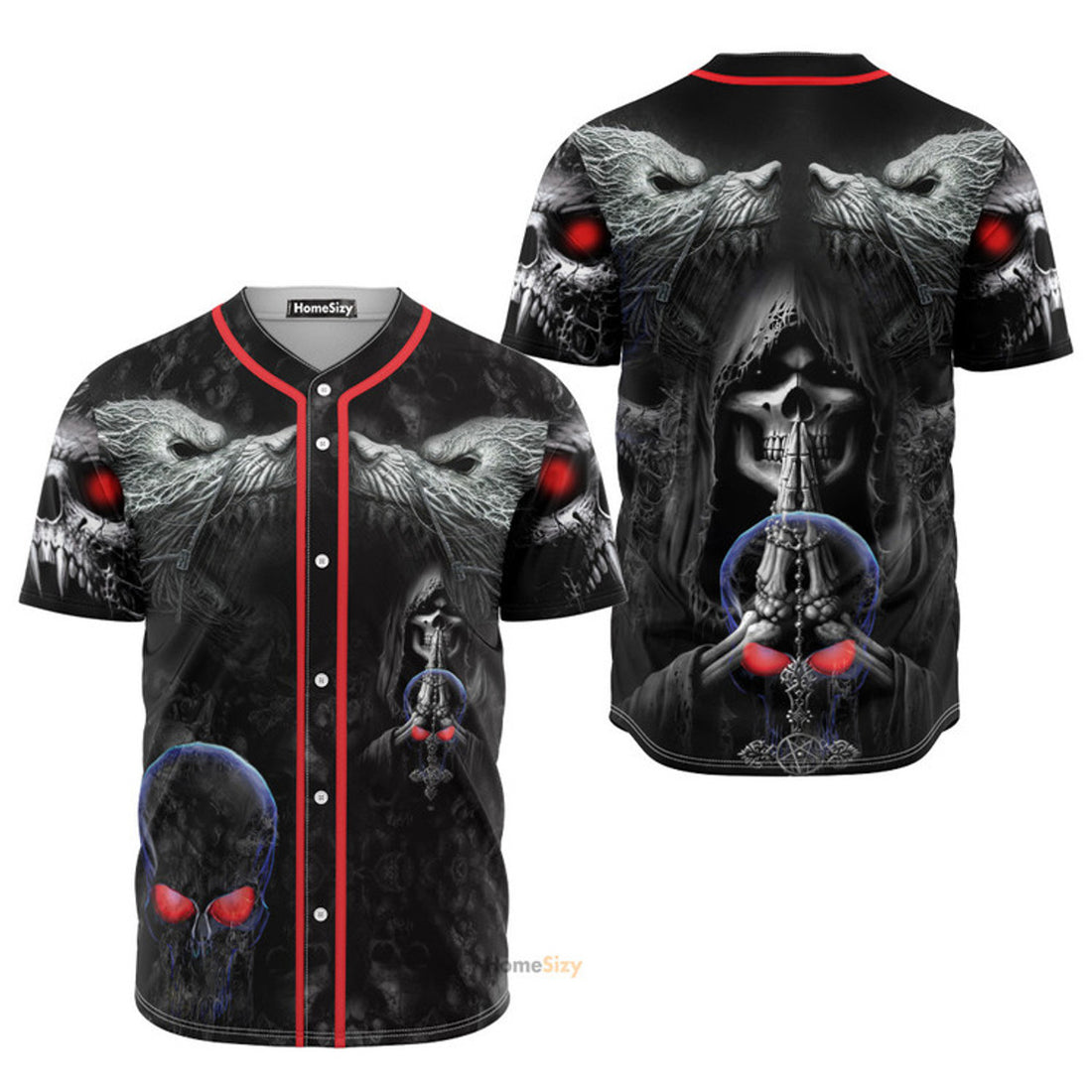 Pray Viking Wolf - Baseball Jersey
