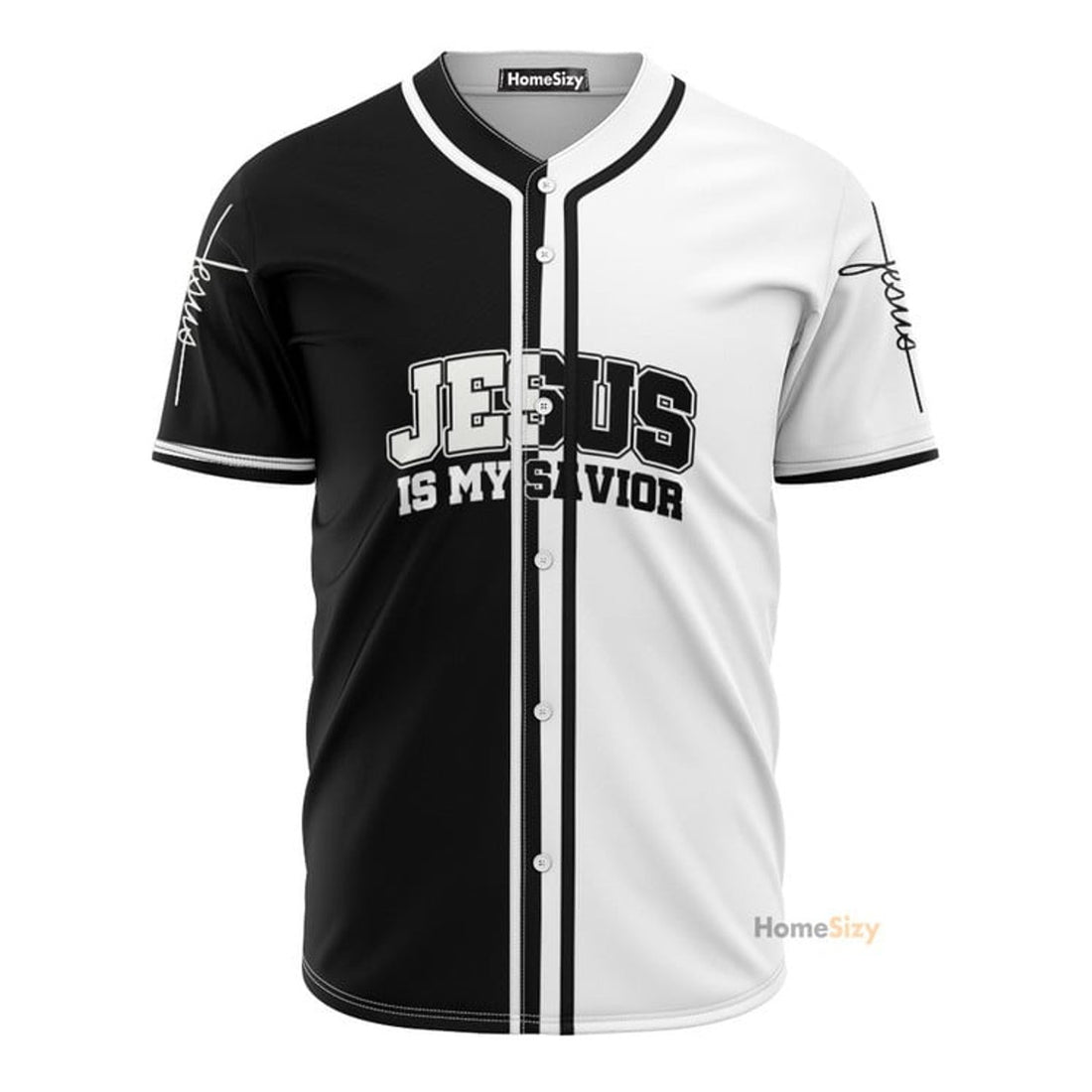 Jesus Is My Savior Black And White - Baseball Jersey