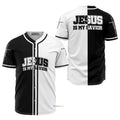 Jesus Is My Savior Black And White - Baseball Jersey