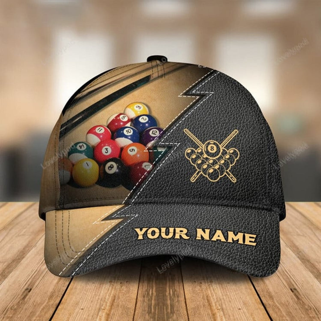 FUNSTUFFPRINT Personalized Name Billiard Classic Cap, Billiard hat for men, Gift for billiard player