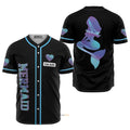 Custom Name Hologram Mermaid With Heart - Personalized Baseball Jersey