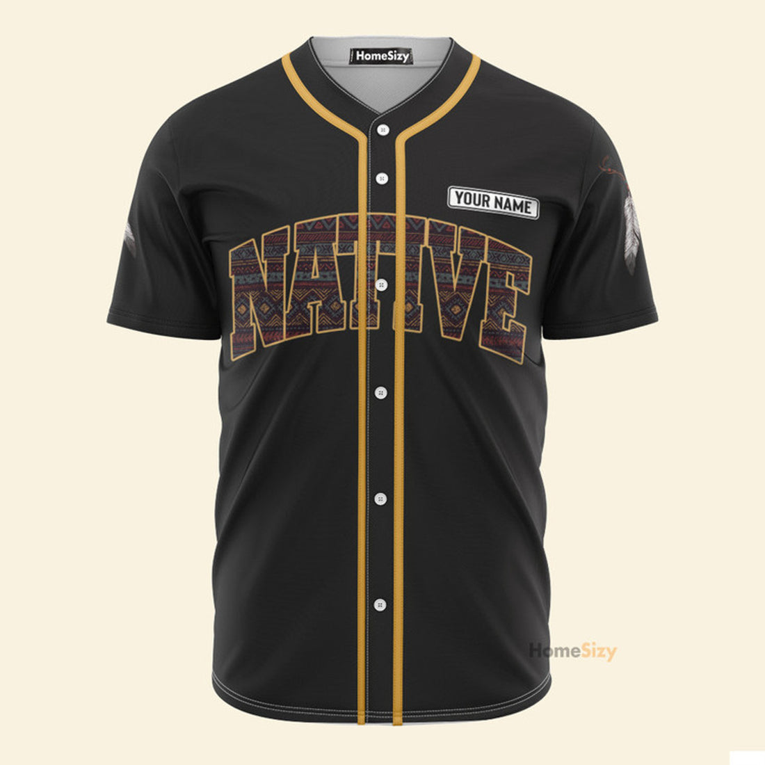 Custom Name American Native Feathers - Personalized Baseball Jersey