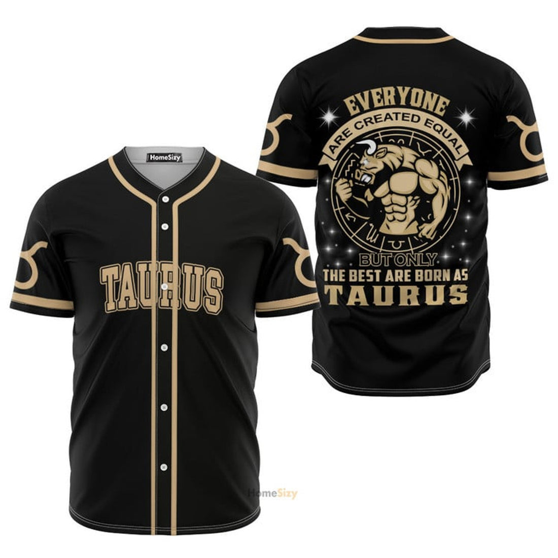 Born Taurus Everyone Are Created Equal - Baseball Tee Jersey