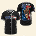 Custom Name German Shepherd American Flag - Personalized Baseball Jersey