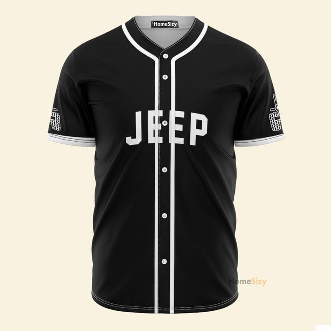 Jeep Car Black In Red - Baseball Jersey