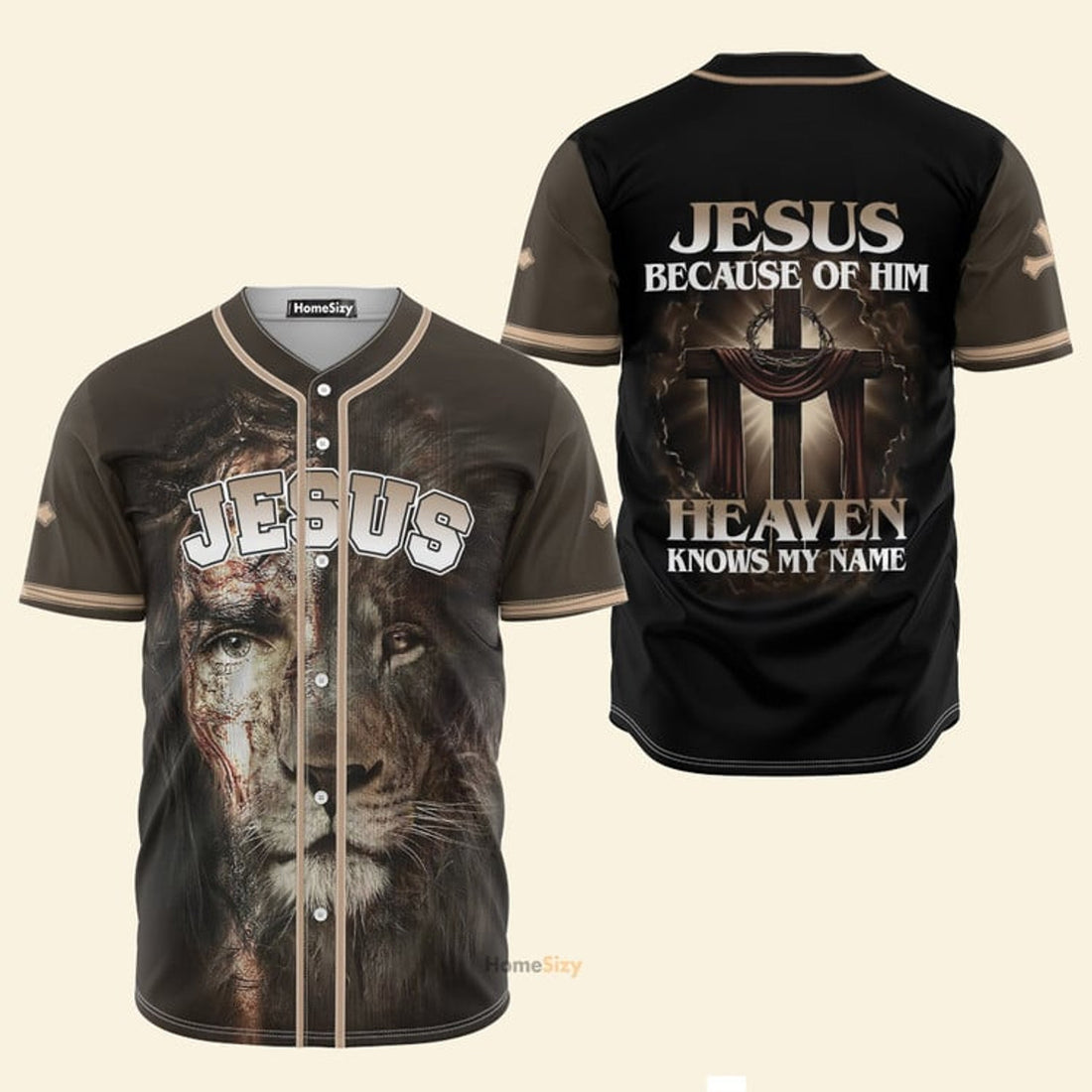 Cross Light Jesus Because Of Him - Baseball Jersey