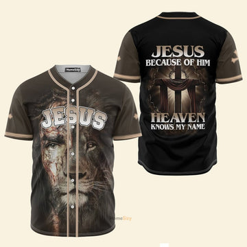 Cross Light Jesus Because Of Him - Baseball Jersey
