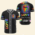 Custom Name LGBT Pride Day Love - Personalized Baseball Jersey