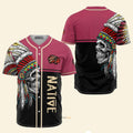 Skull Native American Headdress - Baseball Jersey