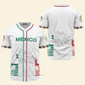 Mexico Palm Tree Pattern White - Baseball Jersey