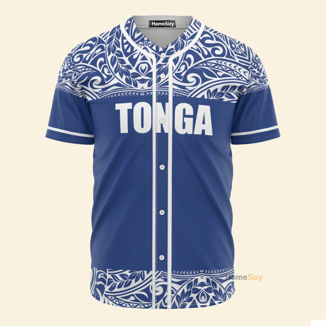Tonga Polynesian Blue And White - Baseball Jersey