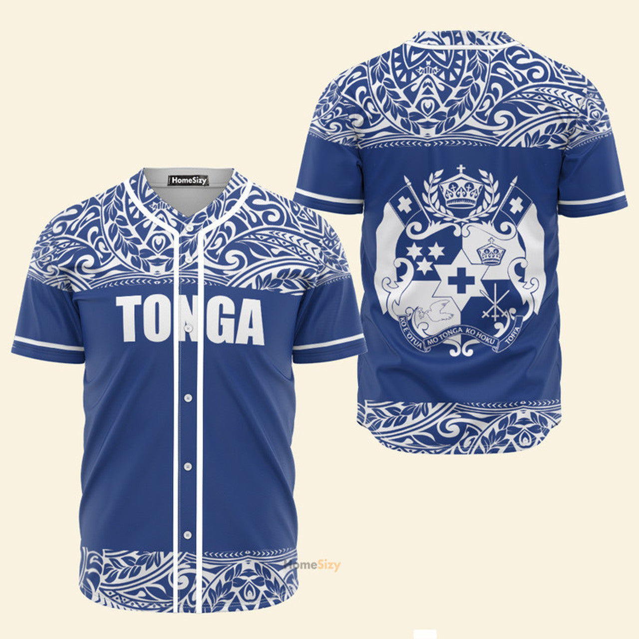 Tonga Polynesian Blue And White - Baseball Jersey