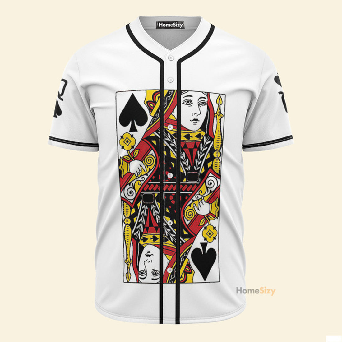 Queen Poker White - Baseball Jersey