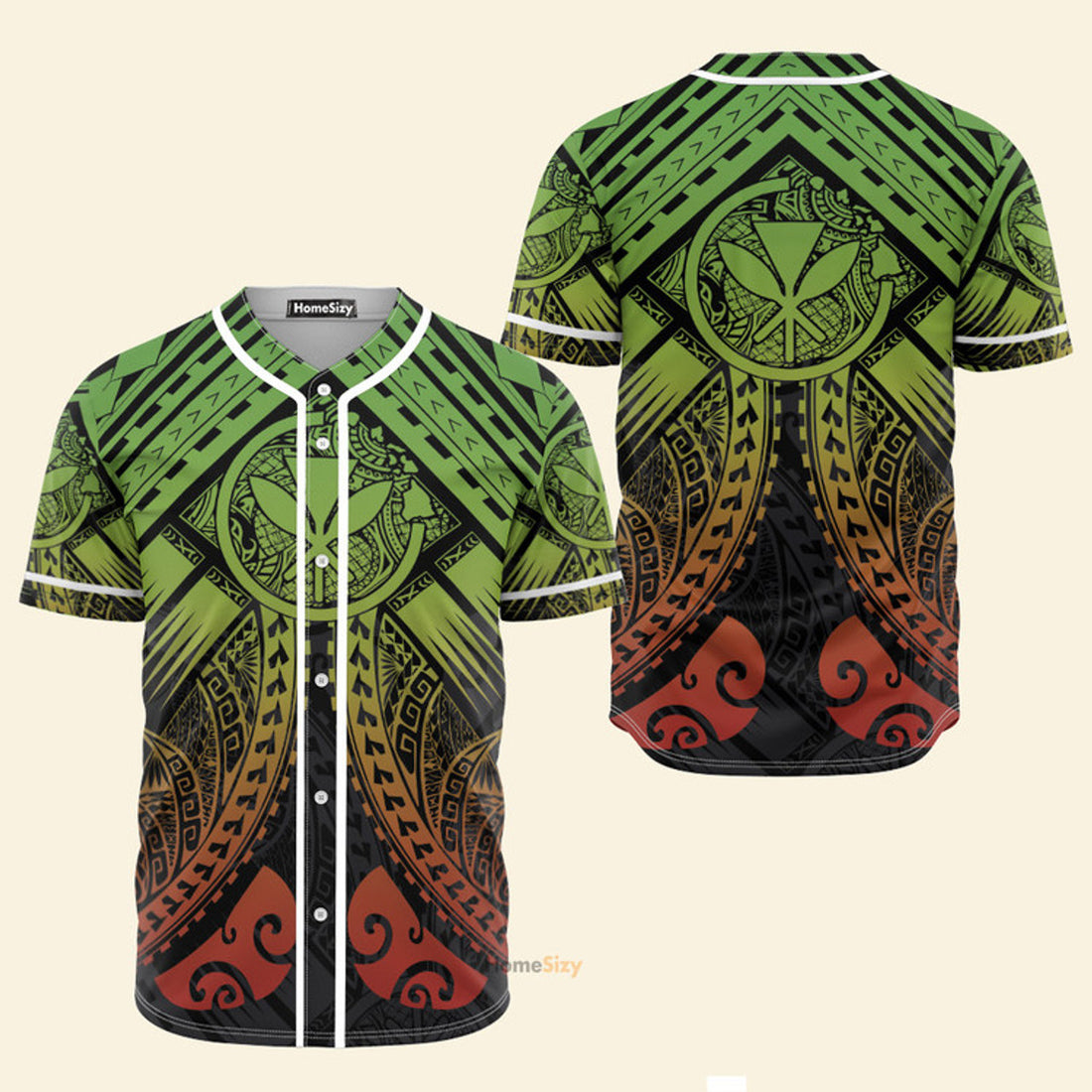 Hawaiian Polynesian Reggae Kanaka Maoli Map - Baseball Jersey