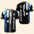 New York City Police Department Skull Blue Black - Baseball Jersey