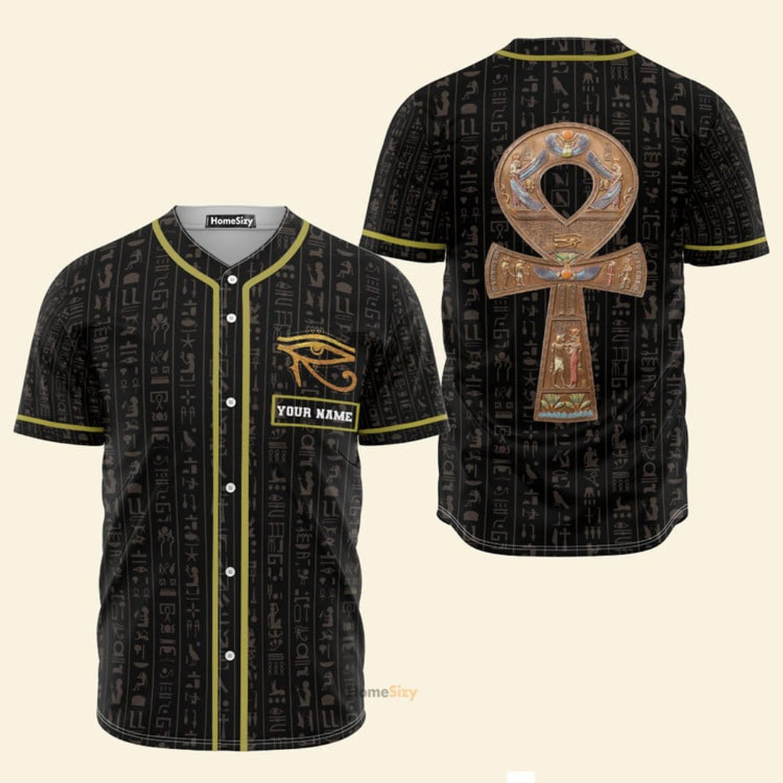 Custom Name Ancient Egypt Eye of Horus - Personalized Baseball Jersey