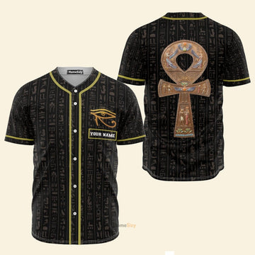 Custom Name Ancient Egypt Eye of Horus - Personalized Baseball Jersey